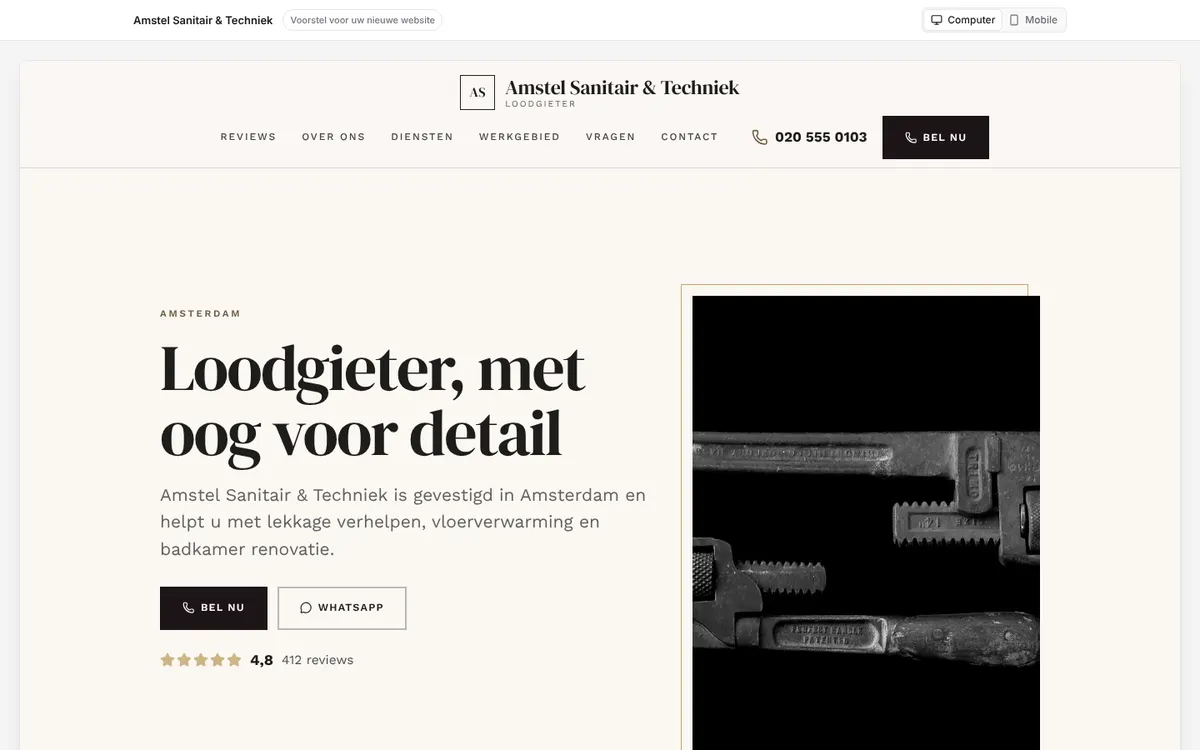 A website LeadForge generated for a local plumber
